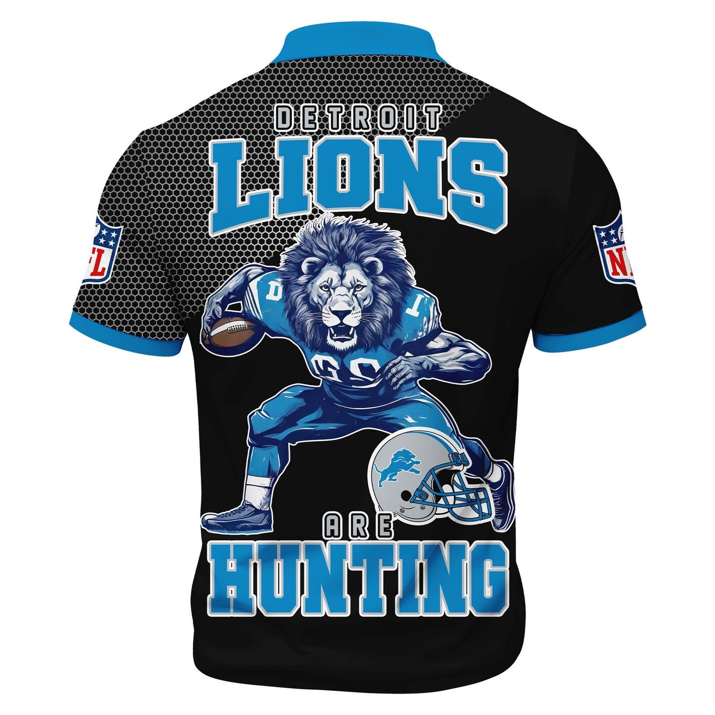 LIMITED EDITION - NEW CUSTOMIZED NFL04 DTL DETROIT LIONS HARLEY-DAVIDSON POLO WITH ZIPPER SHIRT