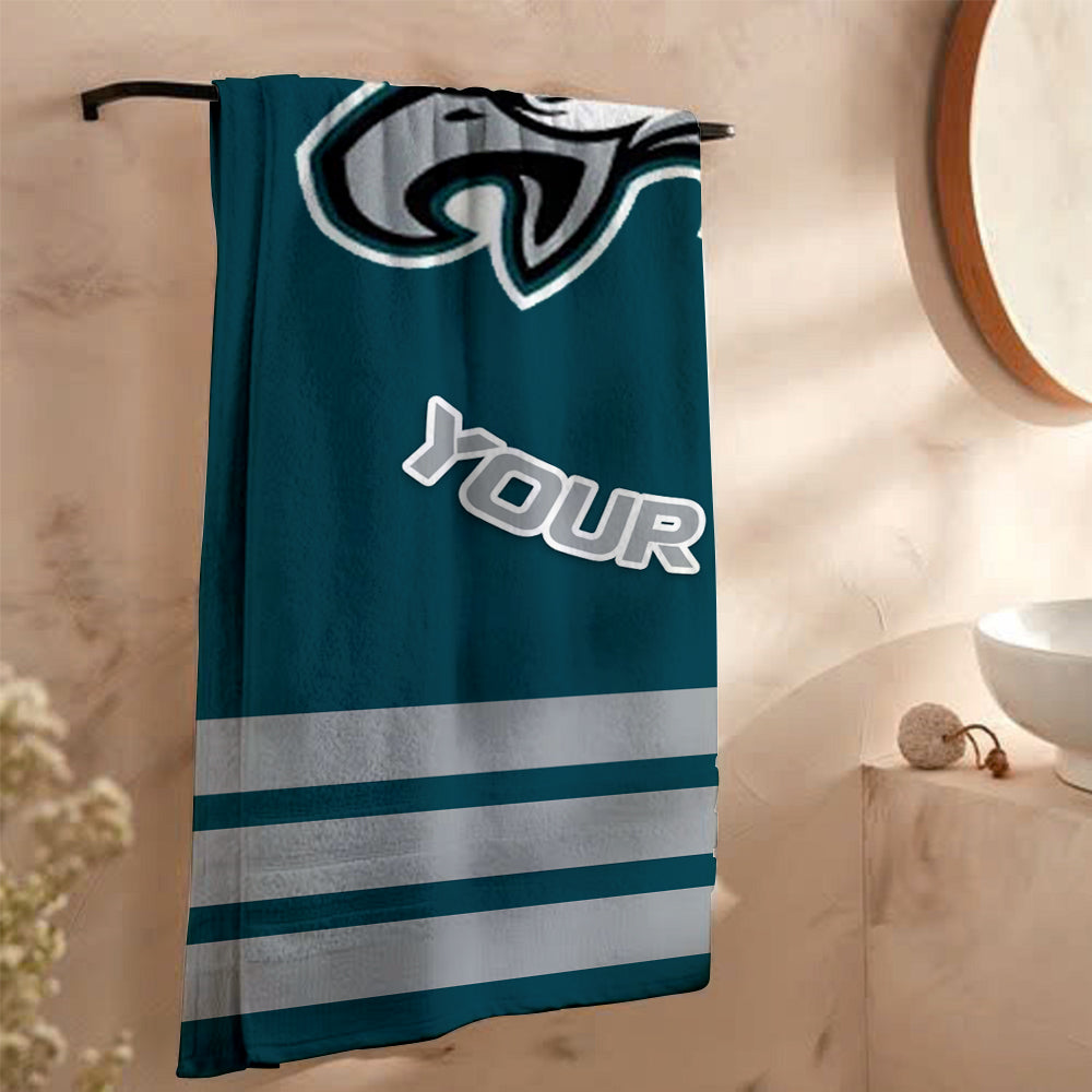 LIMITED EDITION - NEW CUSTOMIZED NFL02 PPE PHILADELPHIA EAGLES BEACH & BATH TOWEL