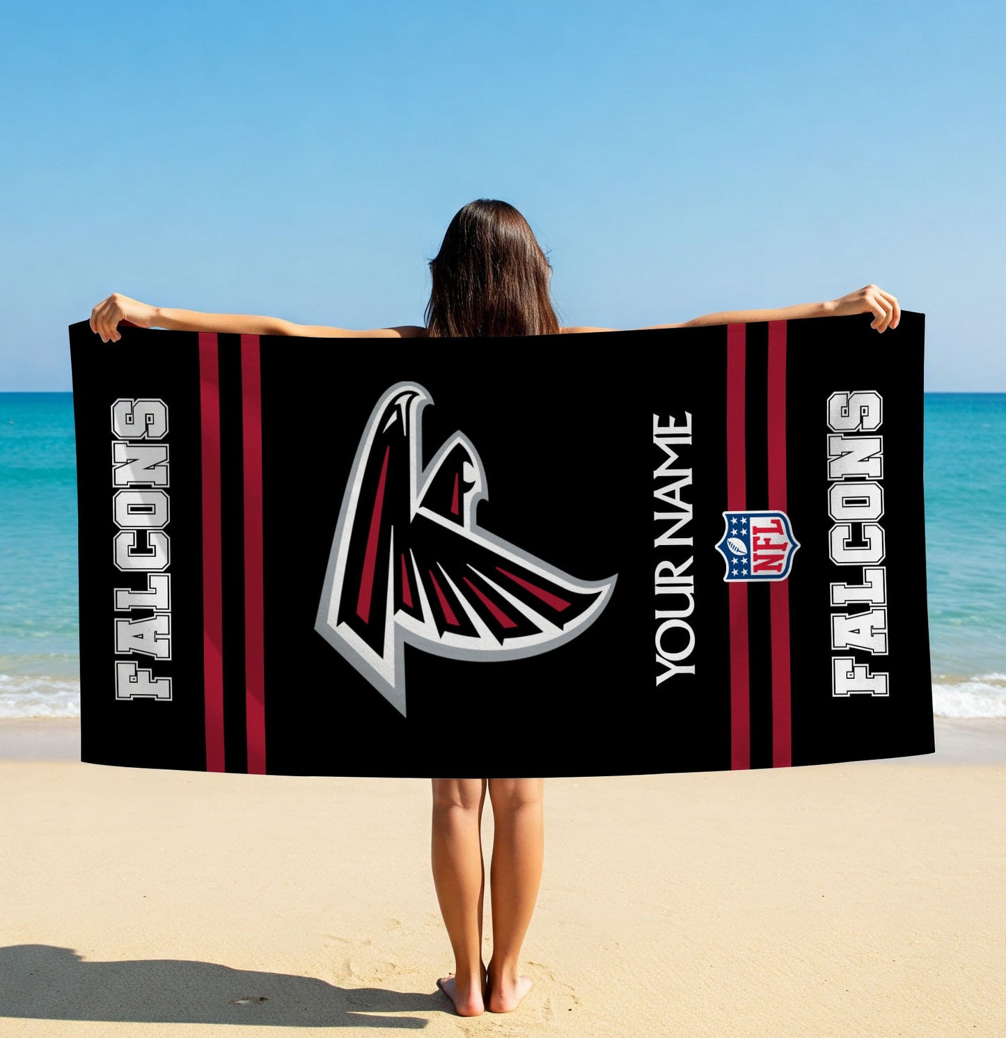 LIMITED EDITION - NEW CUSTOMIZED NFL18 ATF ATLANTA FALCONS BEACH & BATH TOWEL (KIDS & ADULTS)