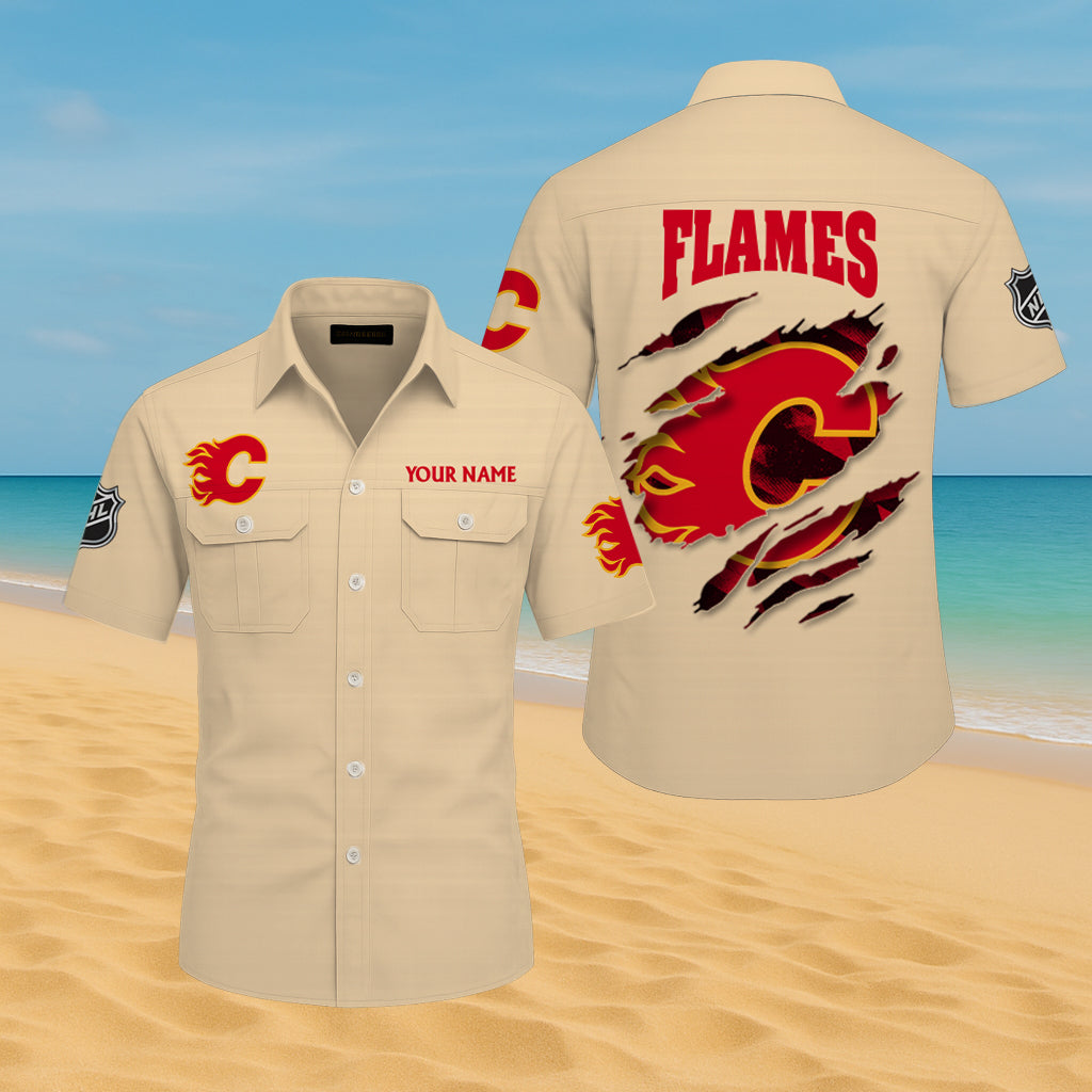 LIMITED EDITION - NEW CUSTOMIZED NHL17 CGF CALGARY FLAMES CARGO SHIRT
