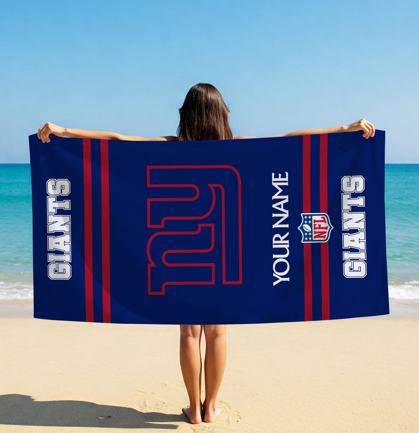 LIMITED EDITION - NEW CUSTOMIZED NFL32 NYG NEW YORK GIANTS BEACH & BATH TOWEL (KIDS & ADULTS)