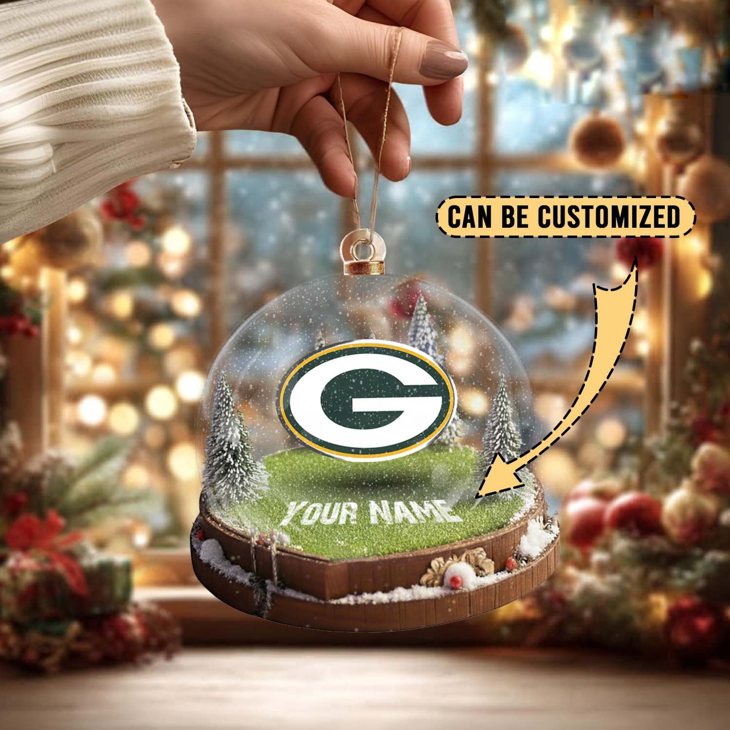 LIMITED EDITION - NEW CUSTOMIZED NFL08 GBP GREEN BAY PACKERS ACRYLIC ORNAMENT