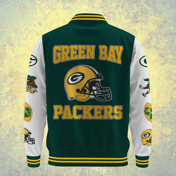 LIMITED EDITION - NEW CUSTOMIZED NFL08 GBP GREEN BAY PACKERS BASEBALL JACKET