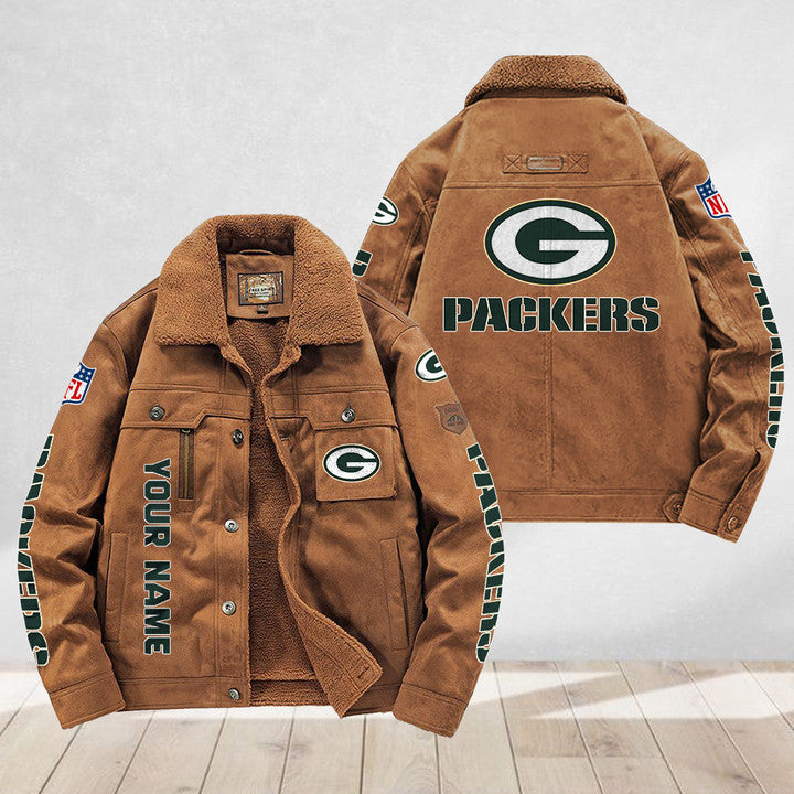 LIMITED EDITION - NEW CUSTOMIZED NFL08 GBP GREEN BAY PACKERS FLEECE JACKET