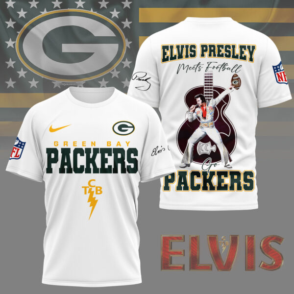 LIMITED EDITION - NEW CUSTOMIZED NFL08 GBP GREEN BAY PACKERS X ELVIS PRESLEY FAN 3D SHIRT
