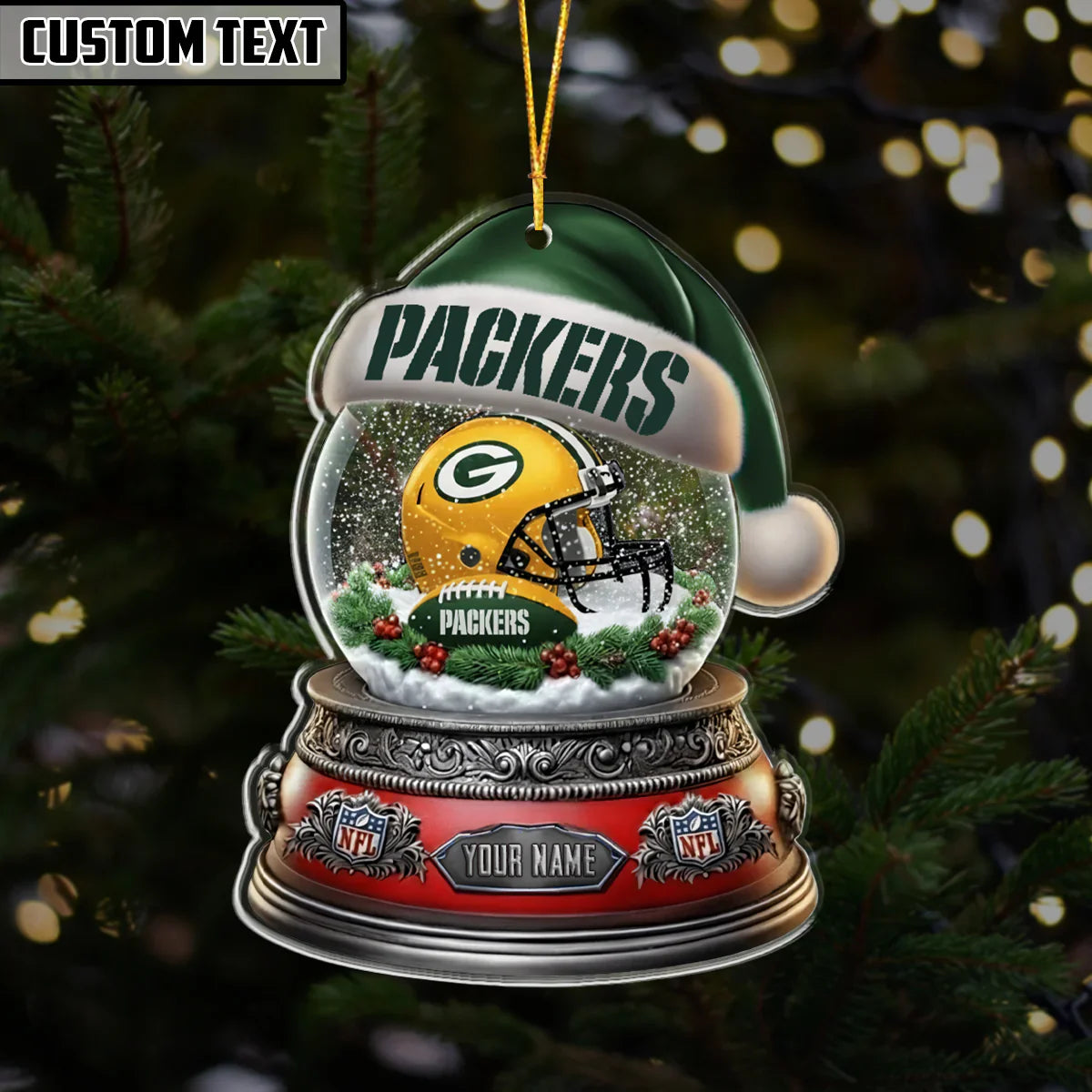 LIMITED EDITION - NEW CUSTOMIZED NFL08 GBP GREEN BAY PACKERS ORNAMENT
