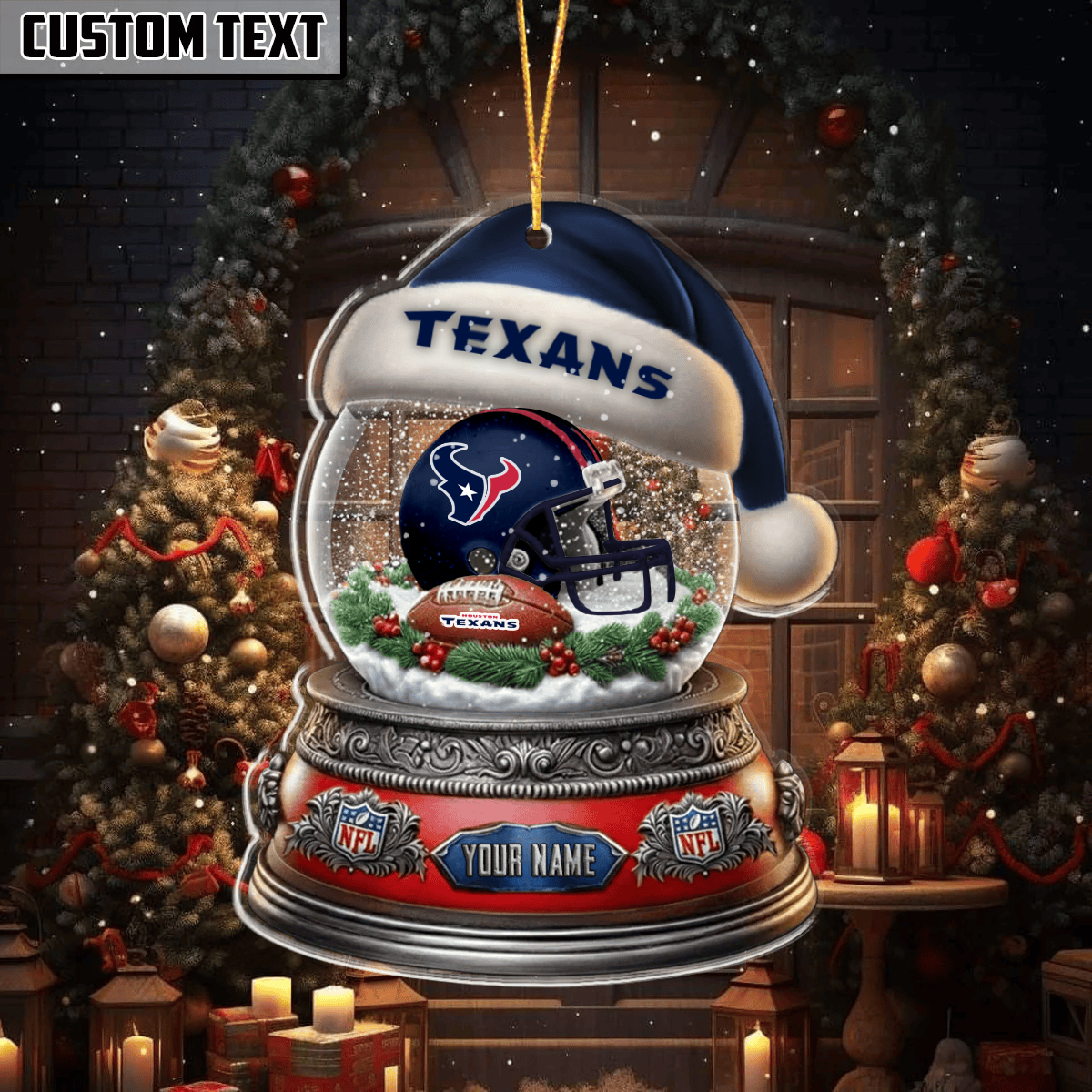 LIMITED EDITION - NEW CUSTOMIZED NFL15 HTT HOUSTON TEXANS ORNAMENT