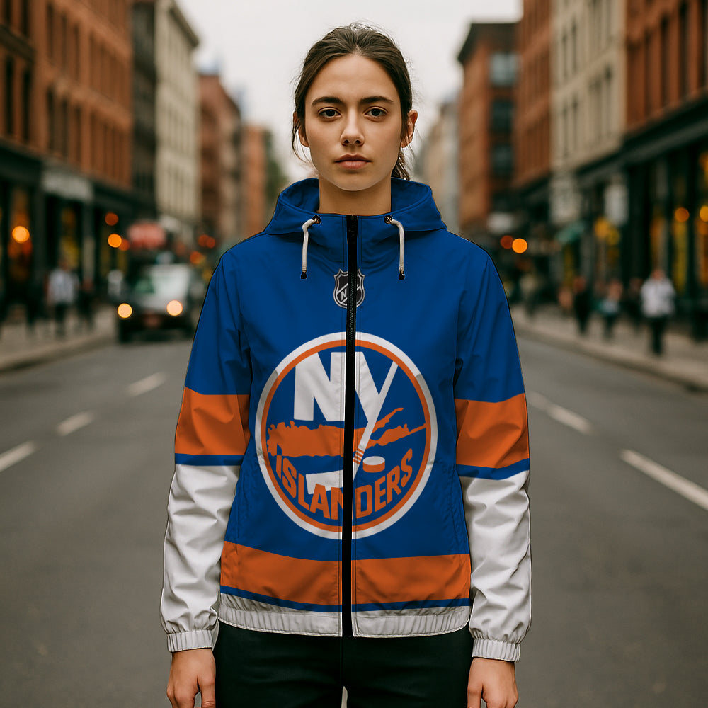 LIMITED EDITION - NEW CUSTOMIZED NHL25 NYI NEW YORK ISLANDERS WINDBREAKER JERSEY JACKET