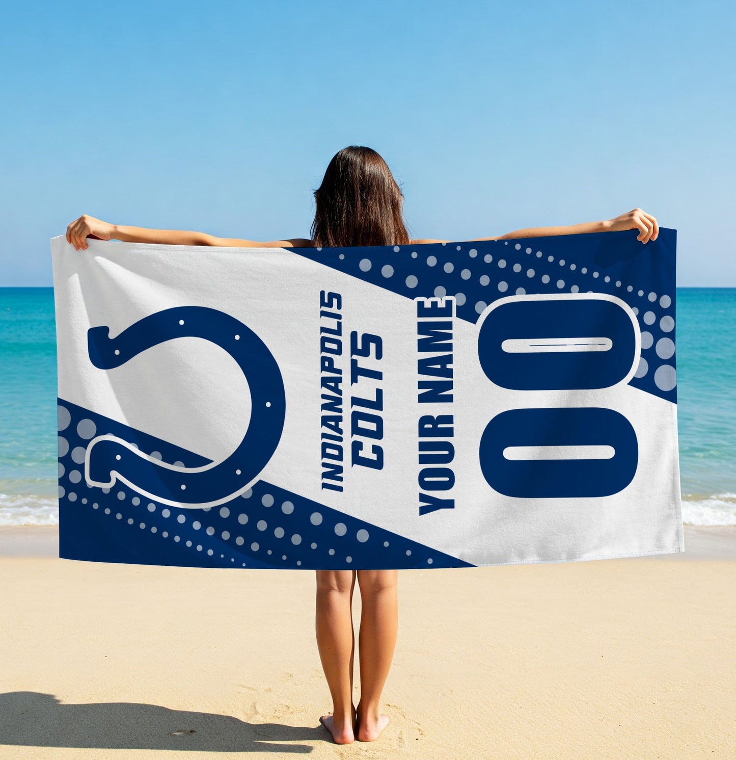LIMITED EDITION - NEW CUSTOMIZED NFL17 IDC INDIANAPOLIS COLTS BEACH & BATH TOWEL