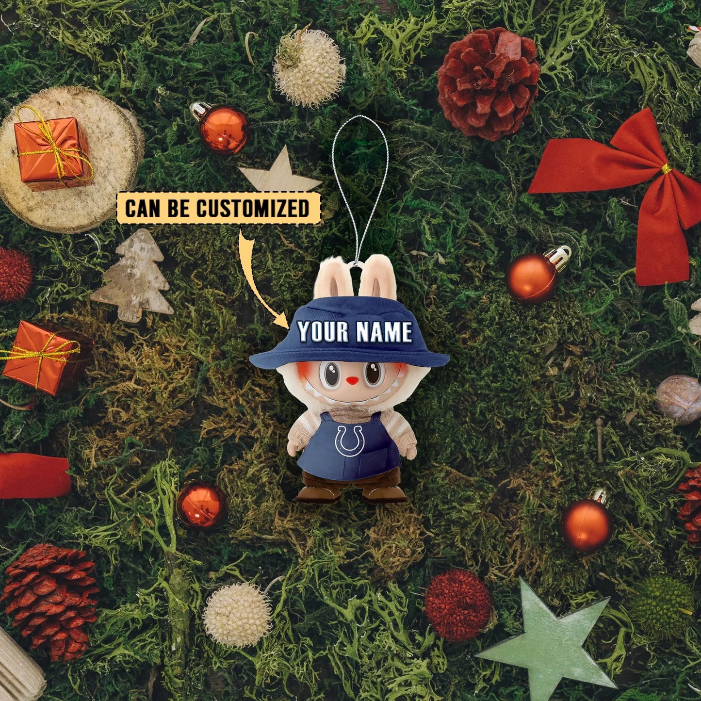 LIMITED EDITION - NEW CUSTOMIZED NFL17 IDC INDIANAPOLIS COLTS LABUBU CHRISTMAS ACRYLIC ORNAMENT