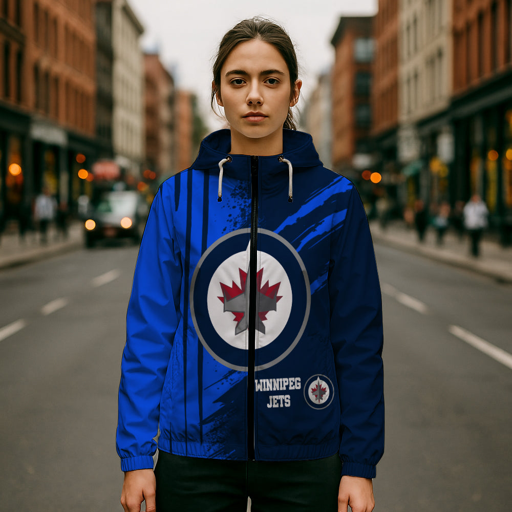 LIMITED EDITION - NEW CUSTOMIZED NHL21 WPJ WINNIPEG JETS WINDBREAKER JACKET