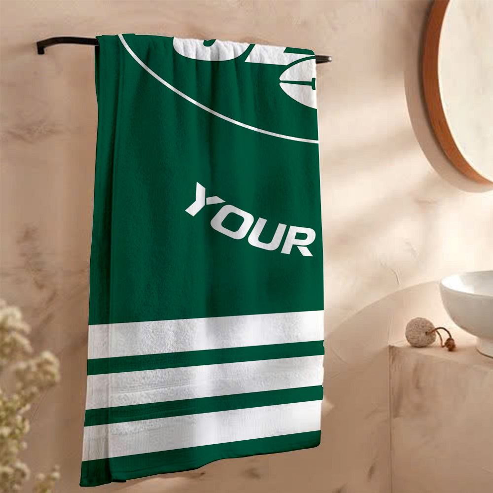 LIMITED EDITION - NEW CUSTOMIZED NFL25 NYJ NEW YORK JETS BEACH & BATH TOWEL
