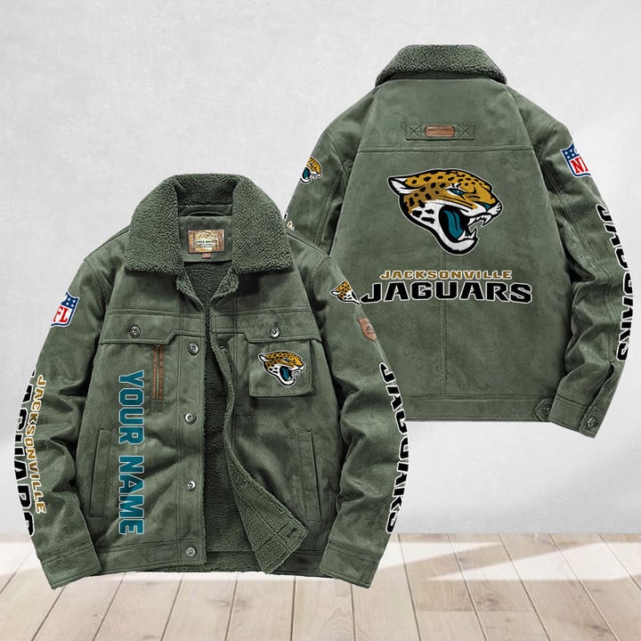 LIMITED EDITION - NEW CUSTOMIZED NFL30 JSJ JACKSONVILLE JAGUARS FLEECE JACKET