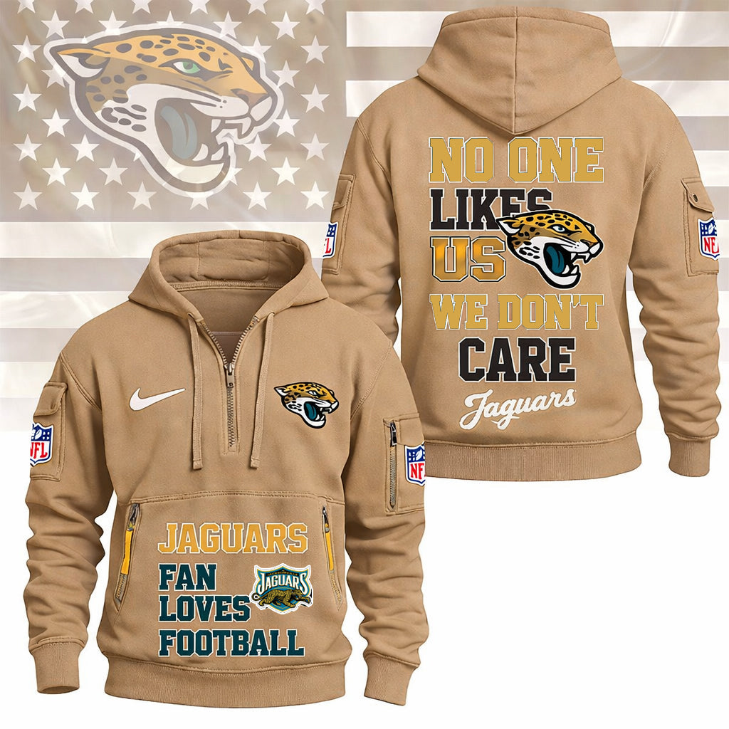 LIMITED EDITION - NEW CUSTOMIZED NFL30 JSJ JACKSONVILLE JAGUARS QUARTER ZIP HOODIE