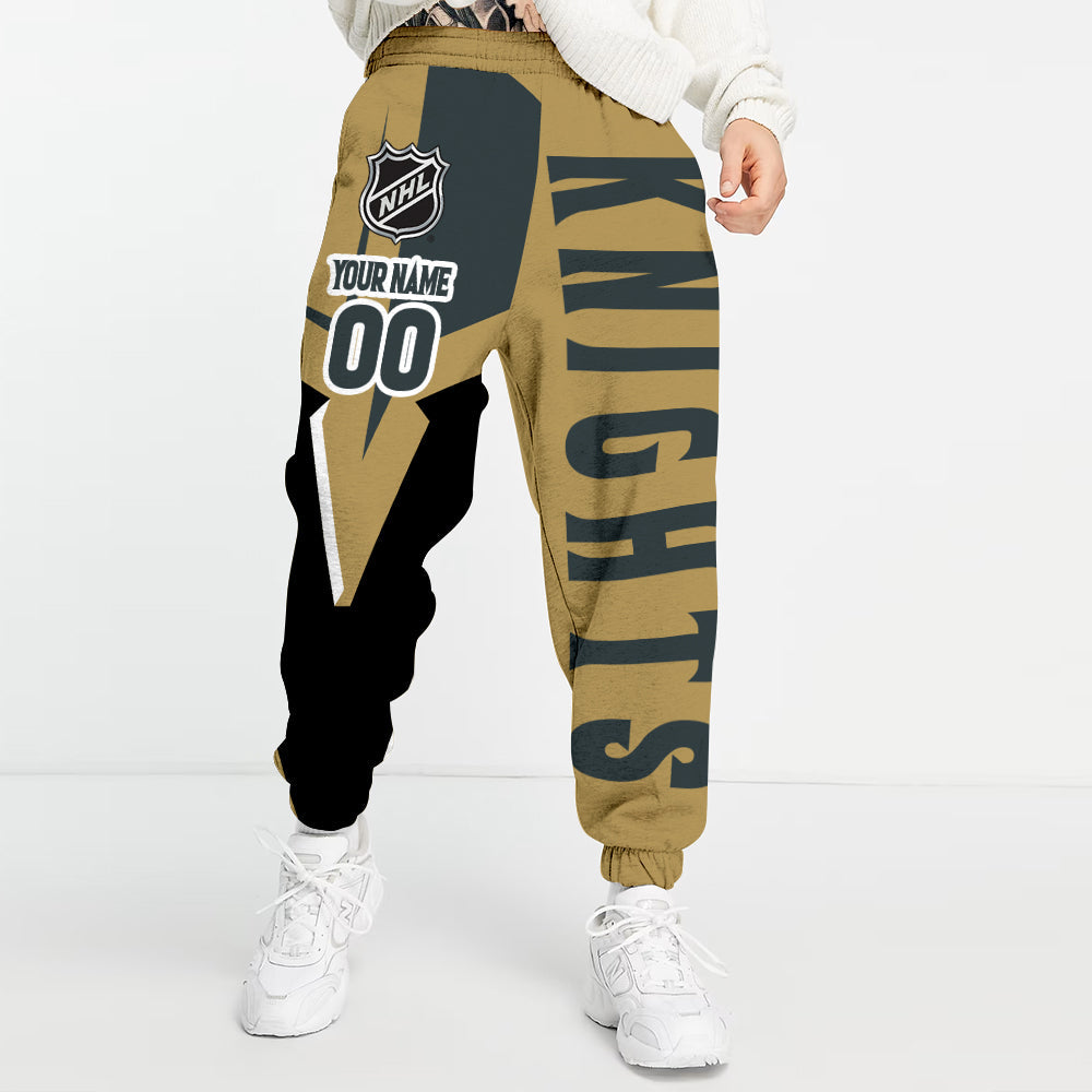 LIMITED EDITION - NEW CUSTOMIZED NHL04 VGK VEGAS GOLDEN KNIGHTS LONG PANTS