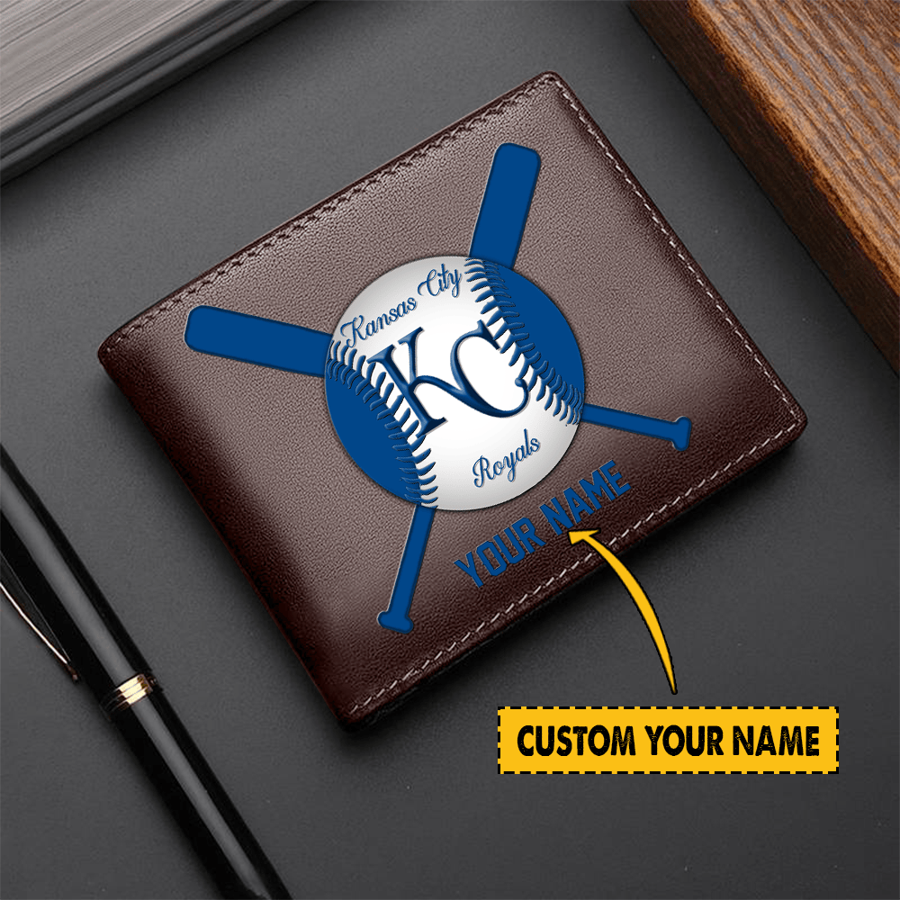LIMITED EDITION - NEW CUSTOMIZED MLB19 KC ROYALS LEATHER WALLET
