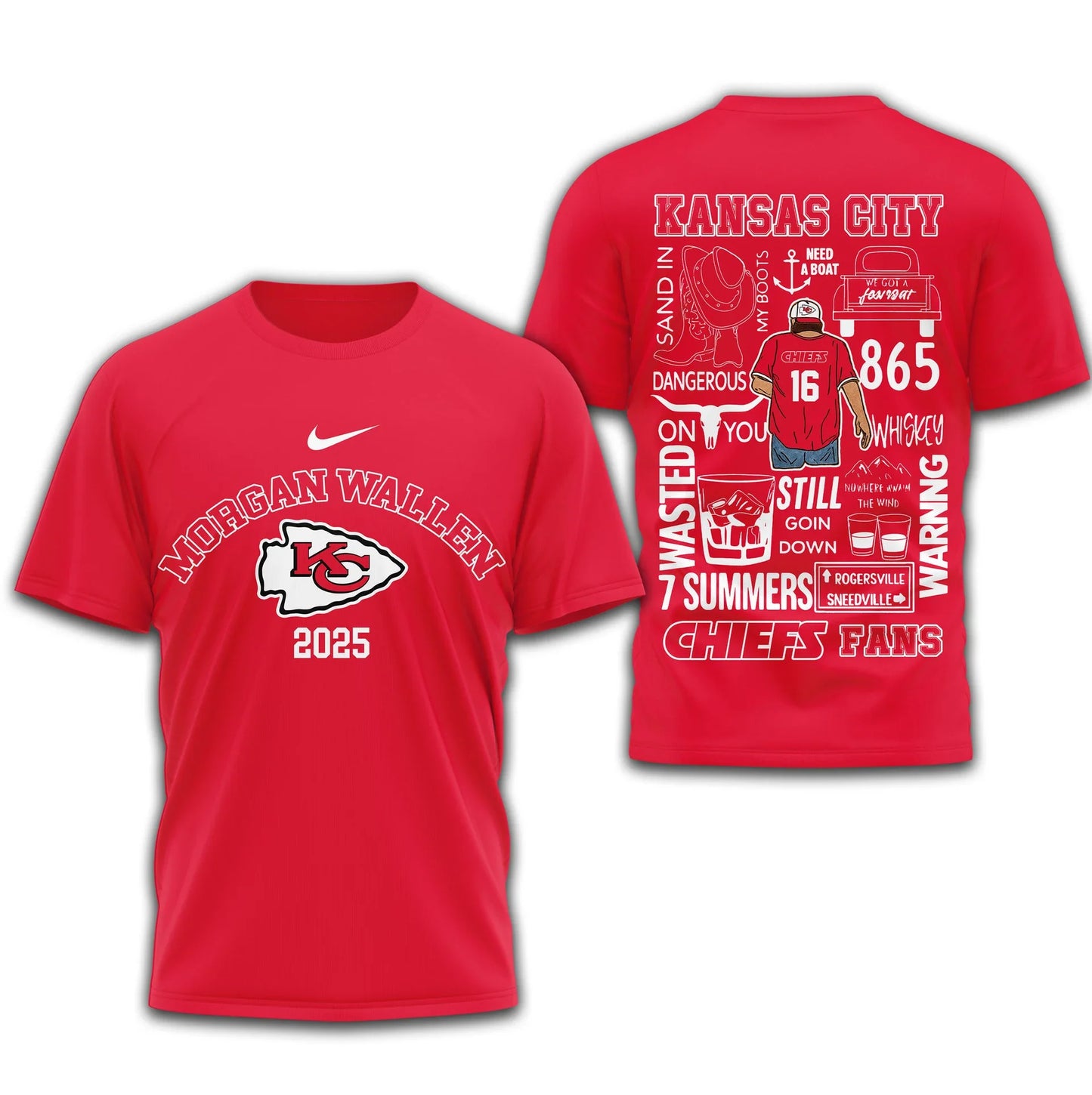 LIMITED EDITION - NEW CUSTOMIZED NFL01 KCC KANSAS CITY CHIEFS T-SHIRT | MULTIPLE COLORS AVAILABLE