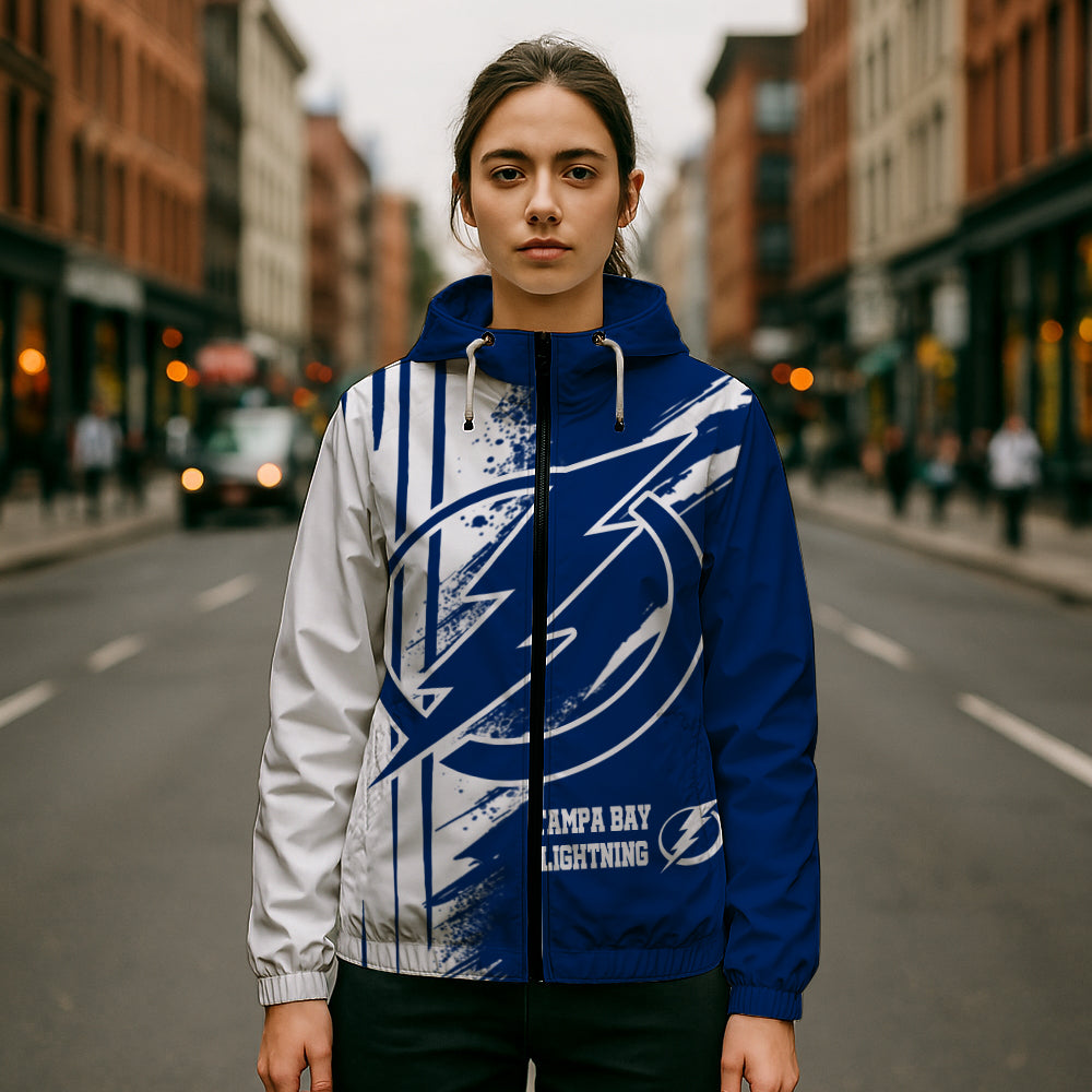 LIMITED EDITION - NEW CUSTOMIZED NHL12 TPL TAMPA BAY LIGHTNING WINDBREAKER JACKET