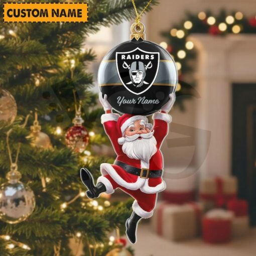 LIMITED EDITION - NEW CUSTOMIZED NFL07 LVR LAS VEGAS RAIDERS CHRISTMAS ACRYLIC ORNAMENT