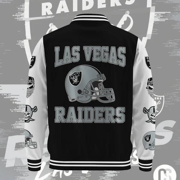 LIMITED EDITION - NEW CUSTOMIZED NFL07 LVR LAS VEGAS RAIDERS BASEBALL JACKET
