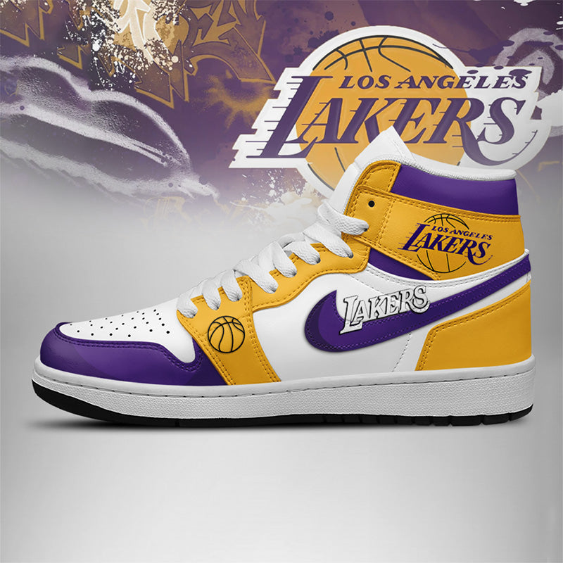 LIMITED EDITION - NEW CUSTOMIZED NBA09 LA LAKERS AIR JORDAN SNEAKERS