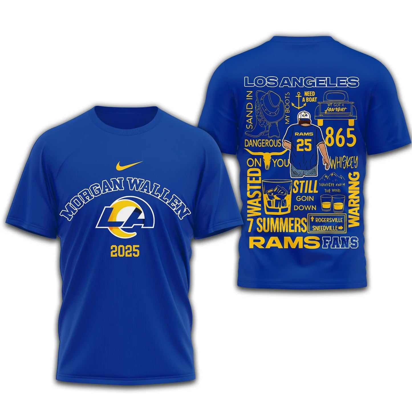 LIMITED EDITION - NEW CUSTOMIZED NFL22 LAR LOS ANGELES RAMS T-SHIRT | MULTIPLE COLORS AVAILABLE