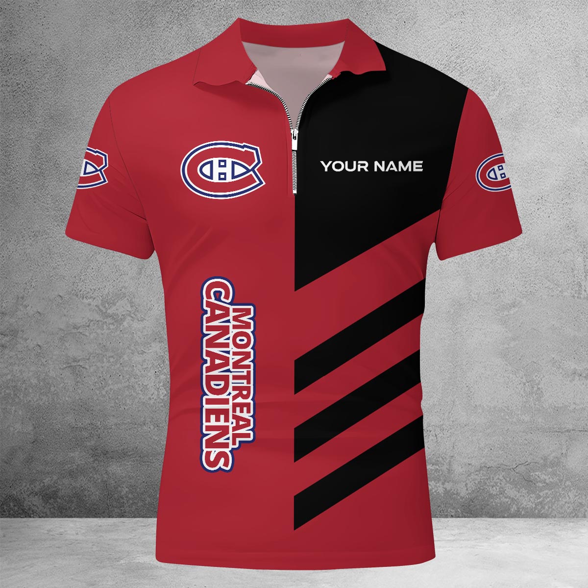 LIMITED EDITION - NEW CUSTOMIZED NHL11 MCD MONTREAL CANADIENS ZIP POLO SHIRT