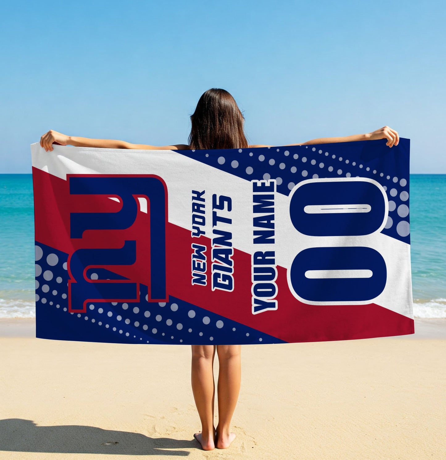 LIMITED EDITION - NEW CUSTOMIZED NFL32 NYG NEW YORK GIANTS BEACH & BATH TOWEL