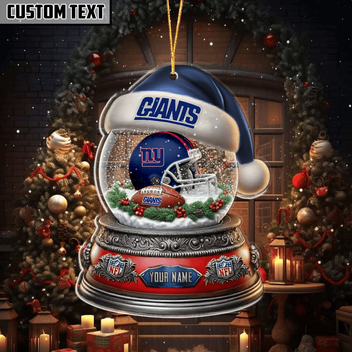 LIMITED EDITION - NEW CUSTOMIZED NFL32 NYG NEW YORK GIANTS ORNAMENT