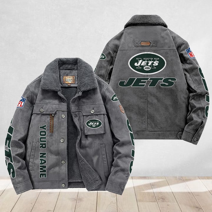 LIMITED EDITION - NEW CUSTOMIZED NFL25 NYJ NEW YORK JETS FLEECE JACKET