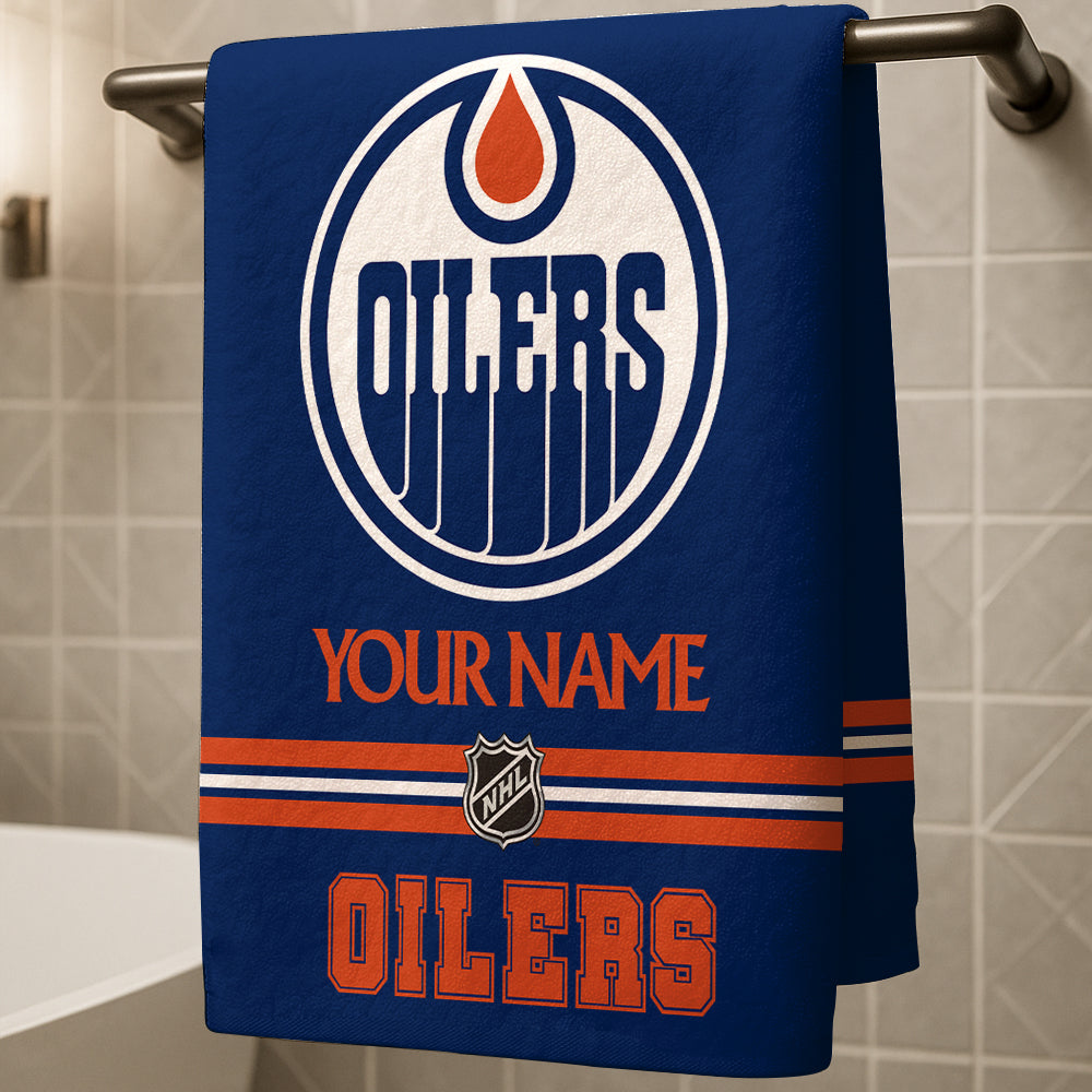 LIMITED EDITION - NEW CUSTOMIZED NHL03 EMO EDMONTON OILERS BEACH & BATH TOWEL