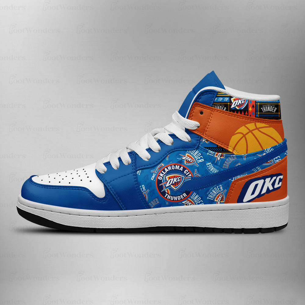 LIMITED EDITION - NEW CUSTOMIZED NBA01 OKC THUNDER AIR JORDAN SNEAKERS