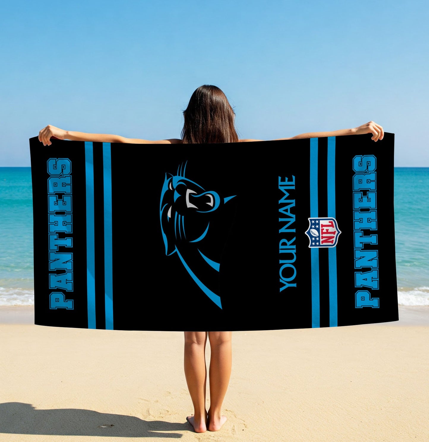 LIMITED EDITION - NEW CUSTOMIZED NFL23 CLP CAROLINA PANTHERS BEACH & BATH TOWEL (KIDS & ADULTS)