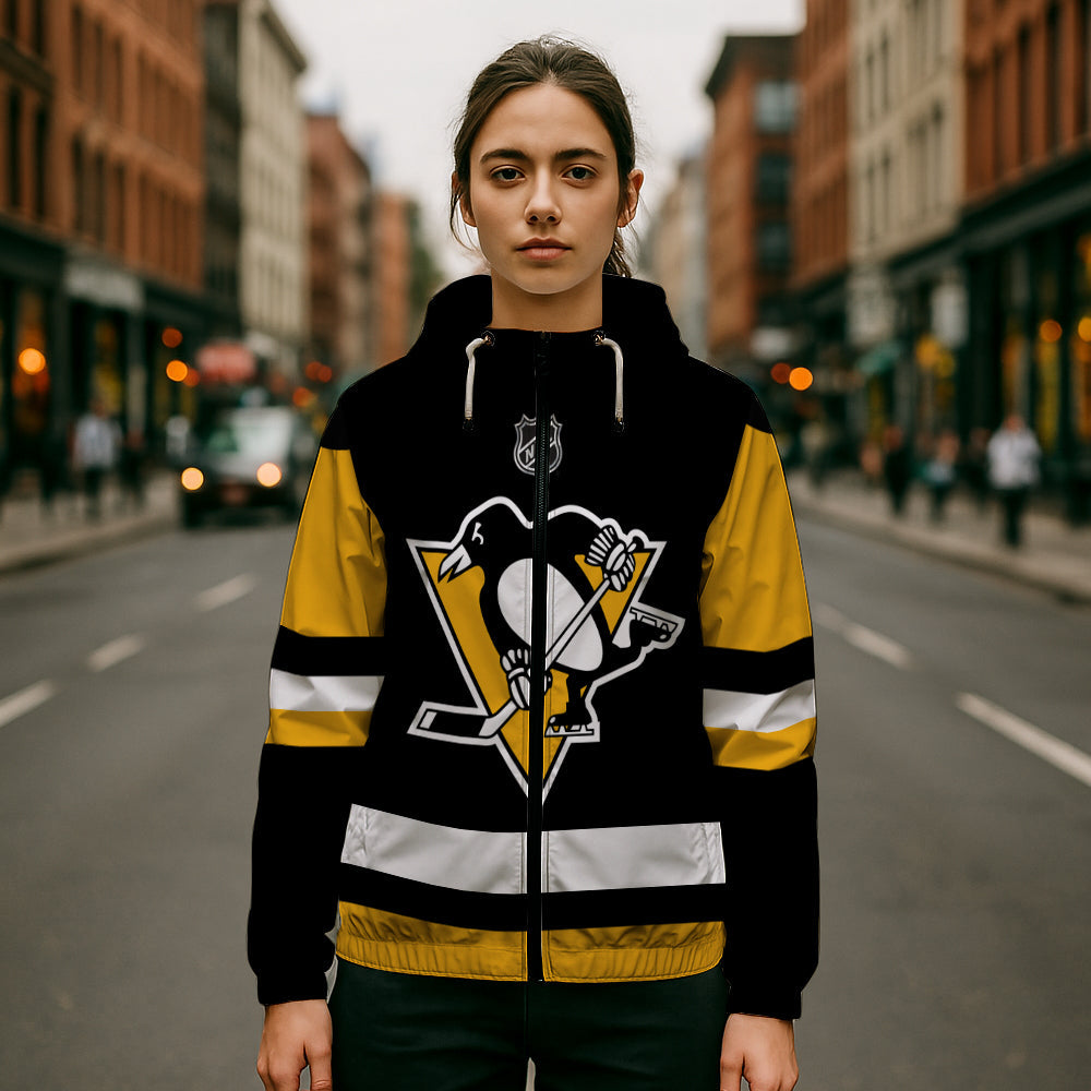 LIMITED EDITION - NEW CUSTOMIZED NHL26 PBP PITTSBURGH PENGUINS WINDBREAKER JERSEY JACKET