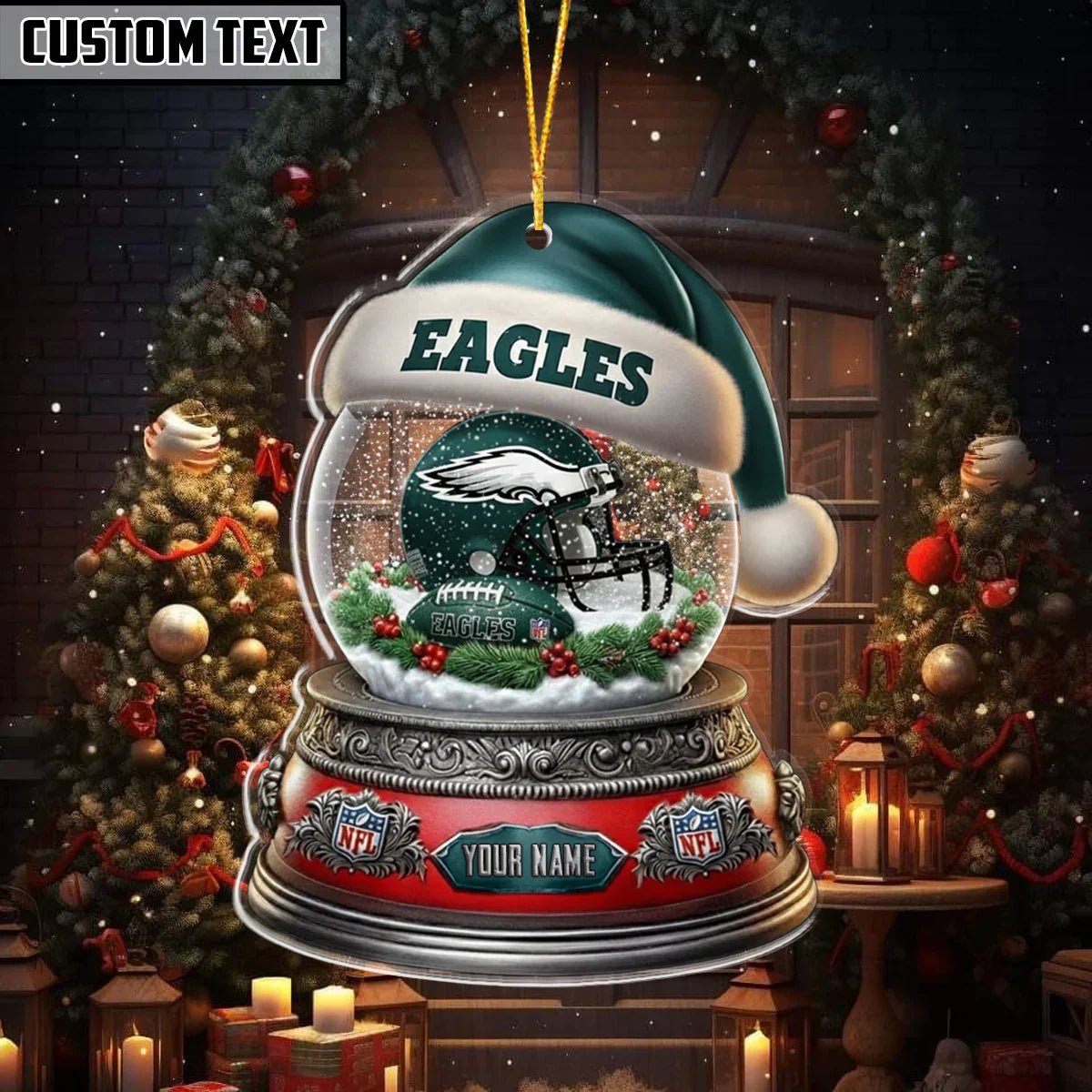 LIMITED EDITION - NEW CUSTOMIZED NFL02 PPE PHILADELPHIA EAGLES ORNAMENT