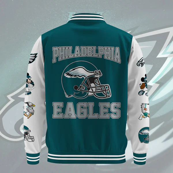 LIMITED EDITION - NEW CUSTOMIZED NFL02 PPE PHILADELPHIA EAGLES BASEBALL JACKET