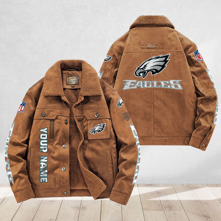 LIMITED EDITION - NEW CUSTOMIZED NFL02 PPE PHILADELPHIA EAGLES FLEECE JACKET