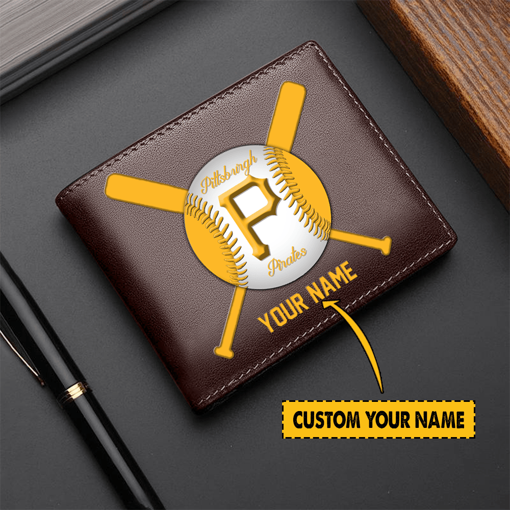 LIMITED EDITION - NEW CUSTOMIZED MLB29 PB PIRATES LEATHER WALLET