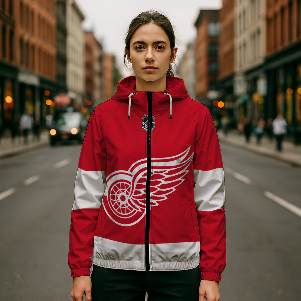 LIMITED EDITION - NEW CUSTOMIZED NHL22 DRW DETROIT RED WINGS WINDBREAKER JERSEY JACKET