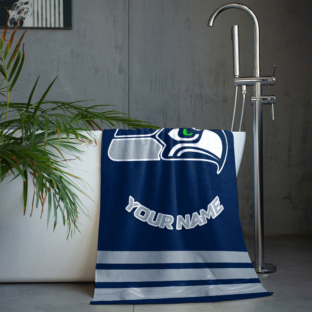 LIMITED EDITION - NEW CUSTOMIZED NFL06 SSH SEATTLE SEAHAWKS BEACH & BATH TOWEL