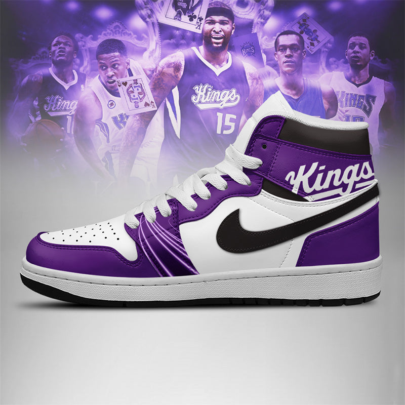 LIMITED EDITION - NEW CUSTOMIZED NBA16 SC KINGS AIR JORDAN SNEAKERS