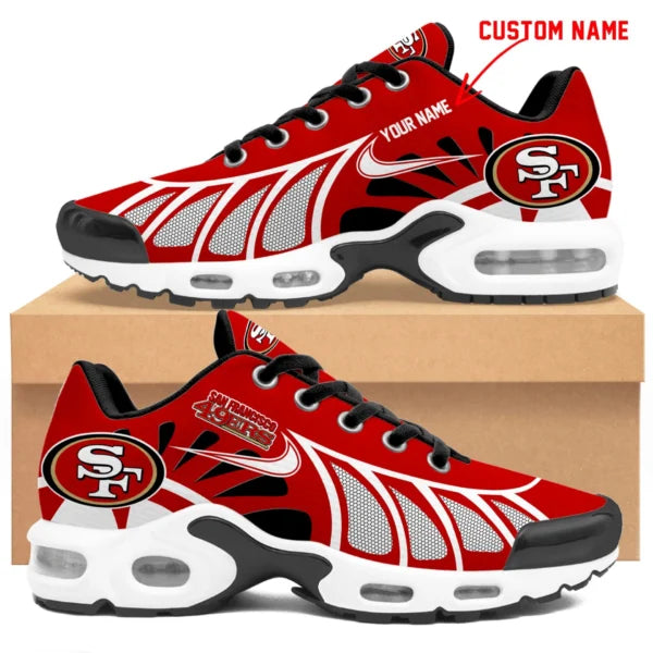 LIMITED EDITION - NEW CUSTOMIZED NFL11 SF49 SAN FRANCISCO 49ERS UNISEX AIR MAX PLUS SNEAKERS