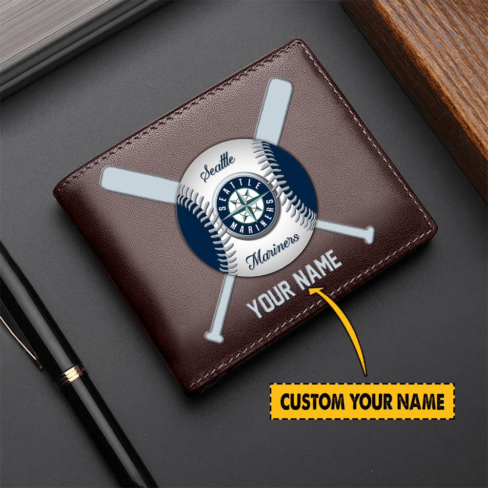 LIMITED EDITION - NEW CUSTOMIZED MLB14 ST MARINERS LEATHER WALLET