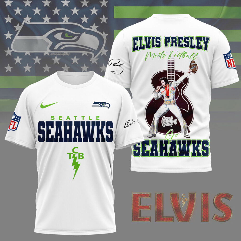 LIMITED EDITION - NEW CUSTOMIZED NFL06 SSH SEATTLE SEAHAWKS X ELVIS PRESLEY FAN 3D SHIRT