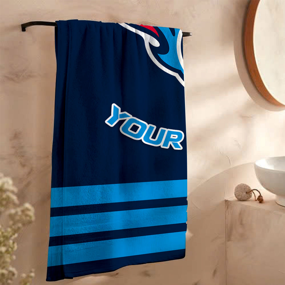 LIMITED EDITION - NEW CUSTOMIZED NFL31 TST TENNESSEE TITANS BEACH & BATH TOWEL