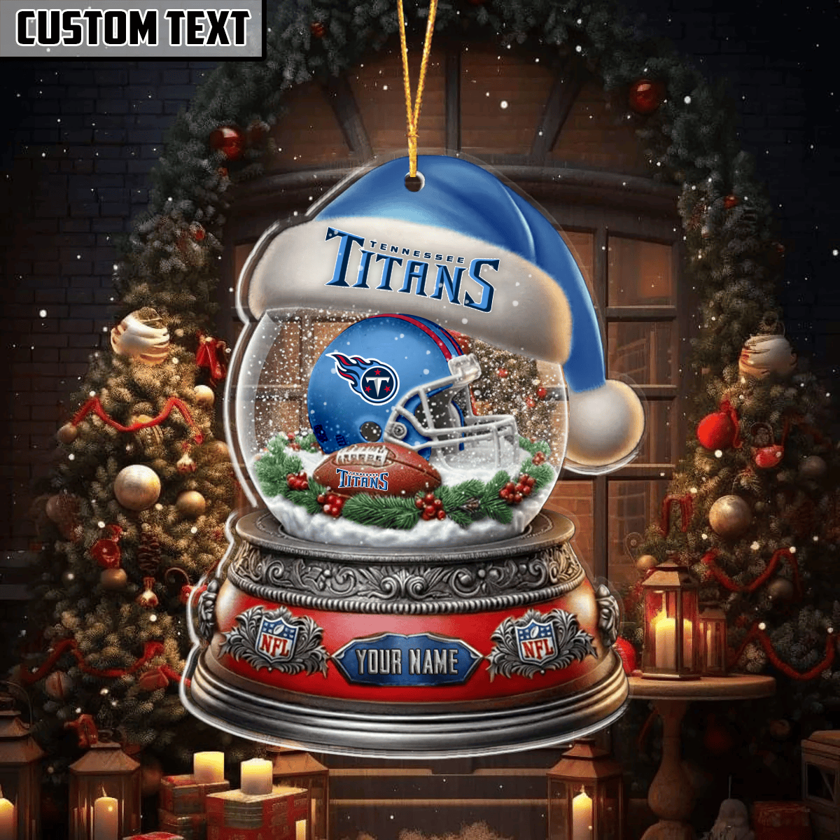 LIMITED EDITION - NEW CUSTOMIZED NFL31 TST TENNESSEE TITANS ORNAMENT
