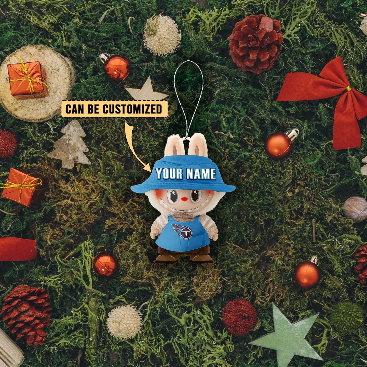 LIMITED EDITION - NEW CUSTOMIZED NFL31 TST TENNESSEE TITANS LABUBU CHRISTMAS ACRYLIC ORNAMENT