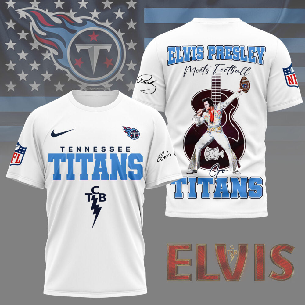 LIMITED EDITION - NEW CUSTOMIZED NFL31 TST TENNESSEE TITANS X ELVIS PRESLEY FAN 3D SHIRT