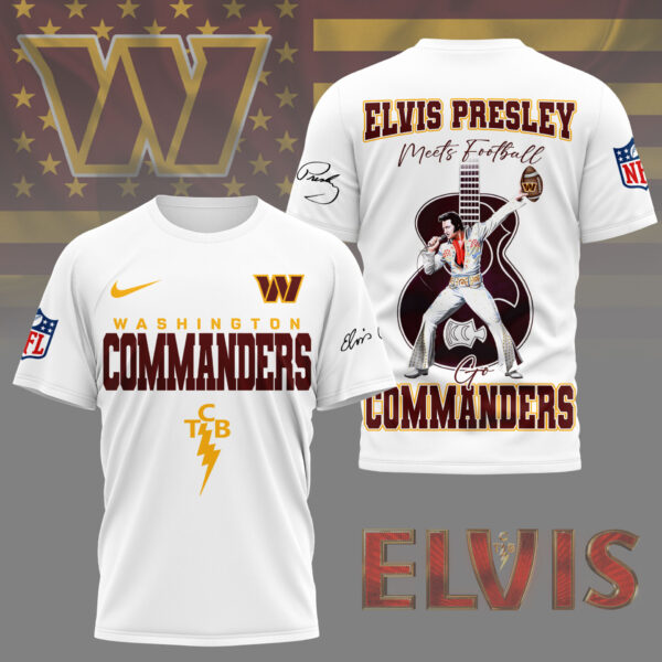 LIMITED EDITION - NEW CUSTOMIZED NFL12 WTC WASHINGTON COMMANDERS X ELVIS PRESLEY FAN 3D SHIRT