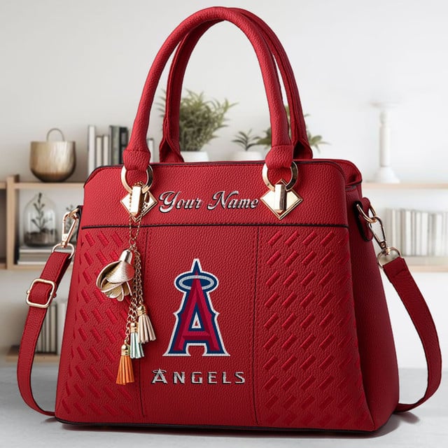 LIMITED EDITION - NEW CUSTOMIZED MLB27 LAA LOS ANGELES ANGELS WOMEN'S HANDBAGS MULTICOLOR